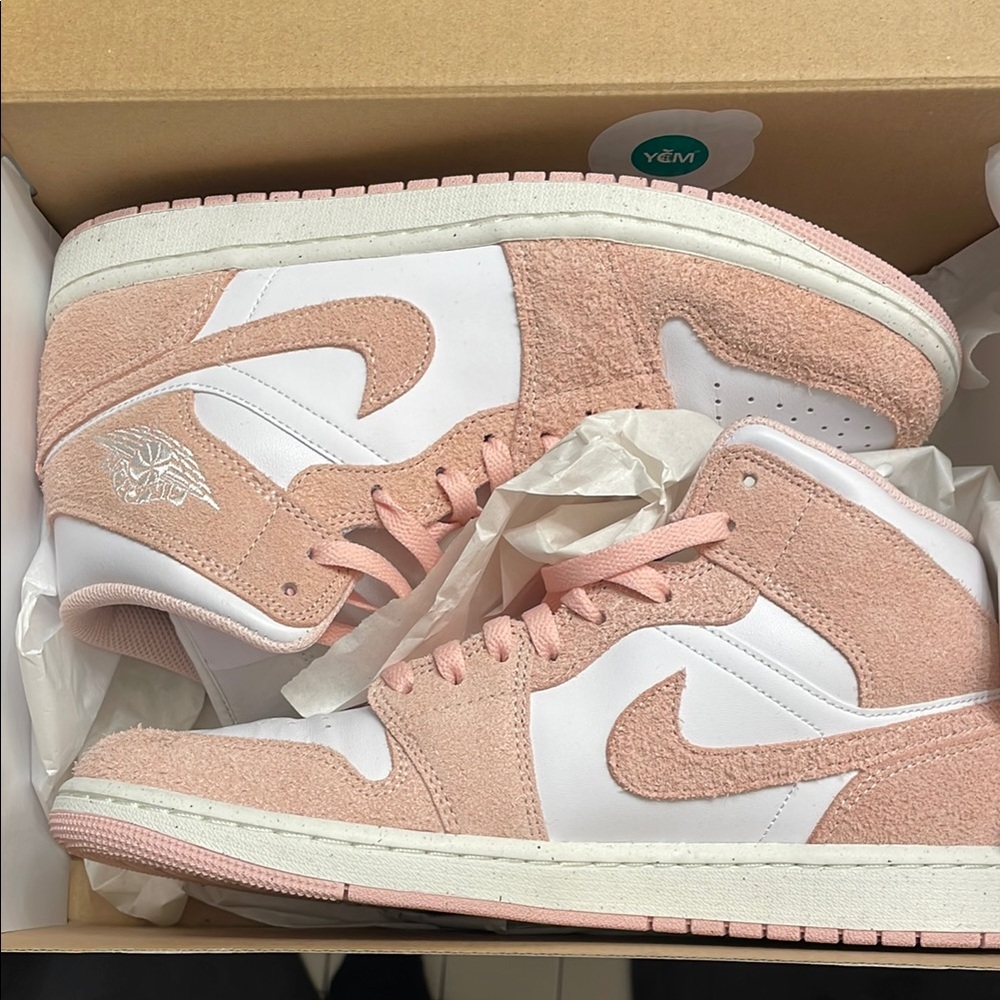 Jordan Pink and White Sneakers Classic Style